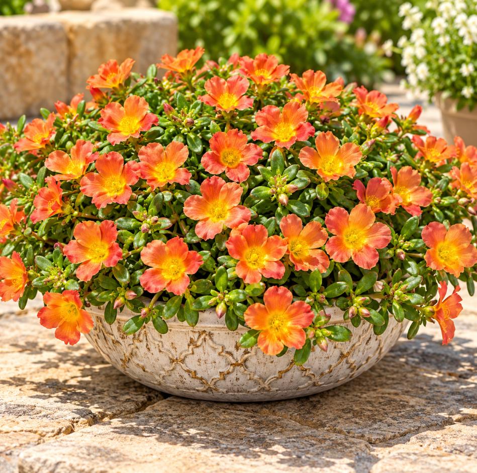 Portulaca ‘Hot Shots Orange’ (Orange Purslane)