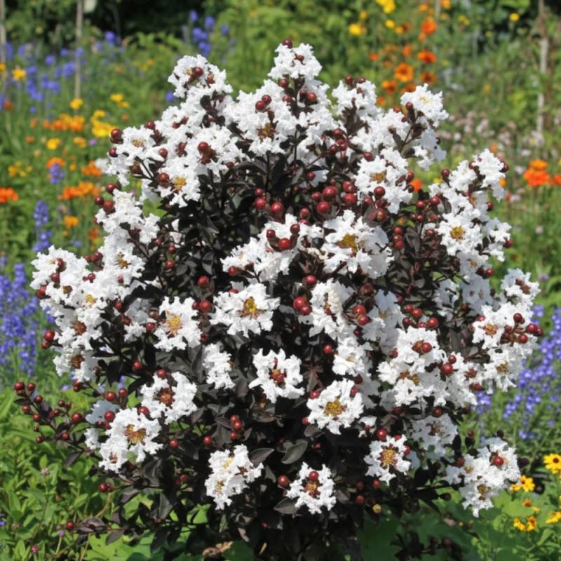 Lagerstroemia 'Diamonds In The Dark Pure White' (Pure White Crepe Myrtle)