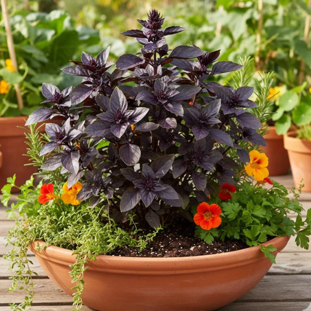Ocimum Basilicum ‘Red Sapphire’ (Red Sapphire Basil)